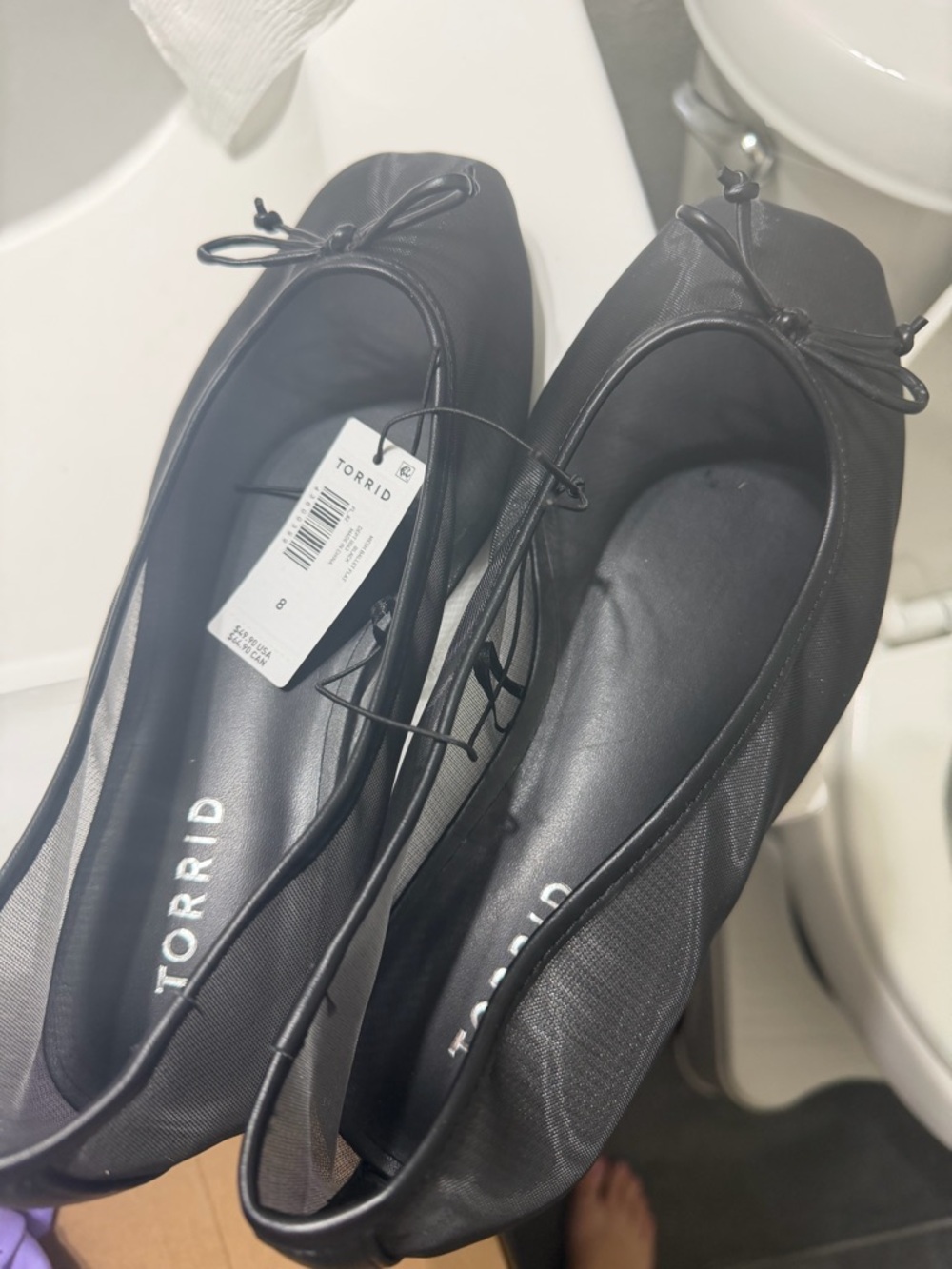 torrid Black Ballet Flats with Bow Trim